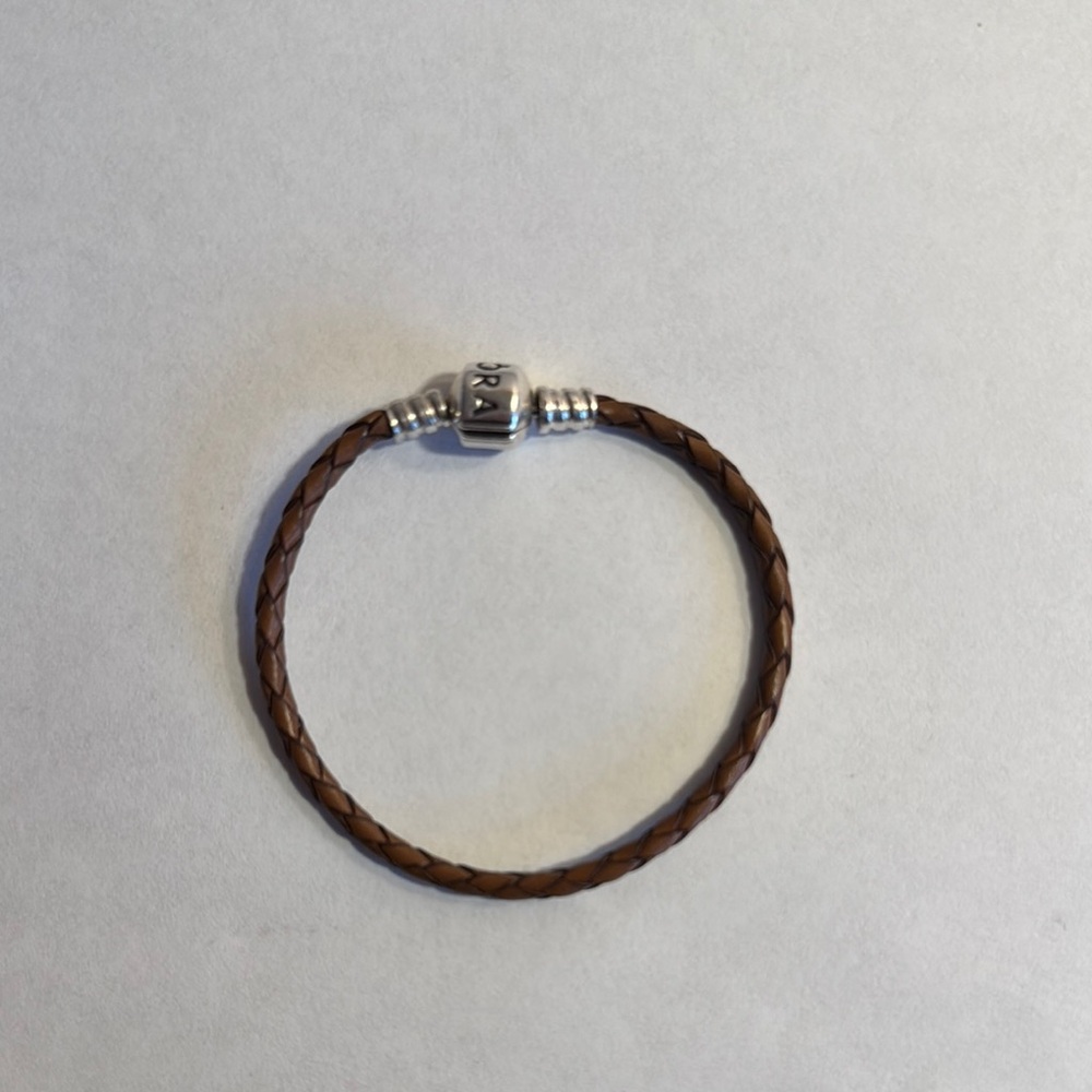 Retired Pandora Brown Braided Leather Bracelet